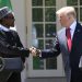 President Trump and Nigerian President Muhammadu Buhari hold a joint news conference in the Rose Garden of the White House on Monday.