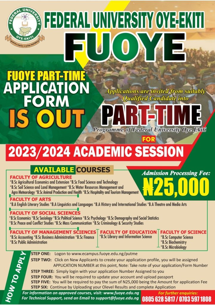 FUOYE offers admission in 24 courses of its Centre for Continuing ...